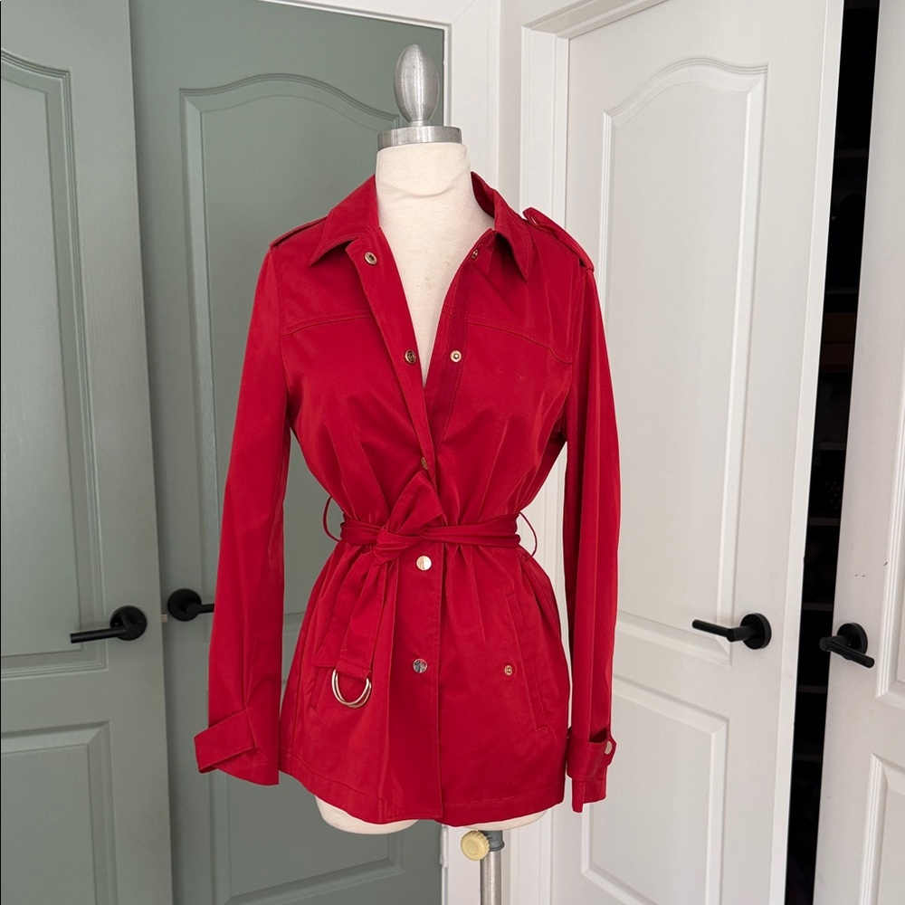 Zara Bold Red Utility Jacket for Women